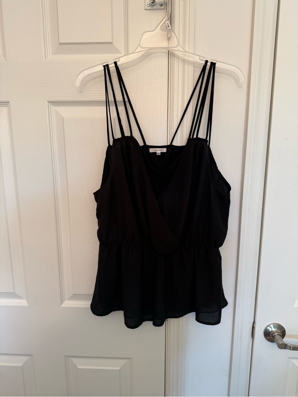 Maurices Black Multi-Strap V-Neck Peplum Camisole